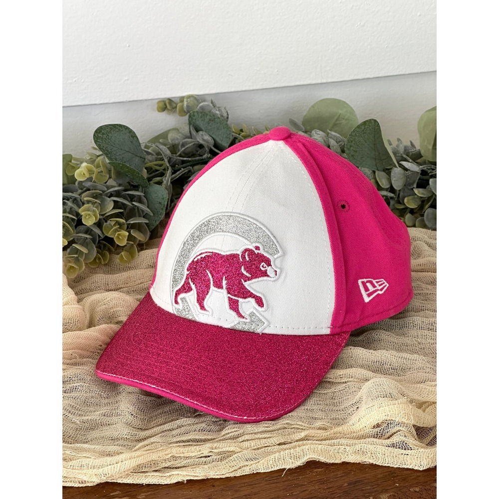 Chicago Cubs Pink Youth Shimmer shine hat 9FORTY Cap New Era baseball 2017 NWOT‎